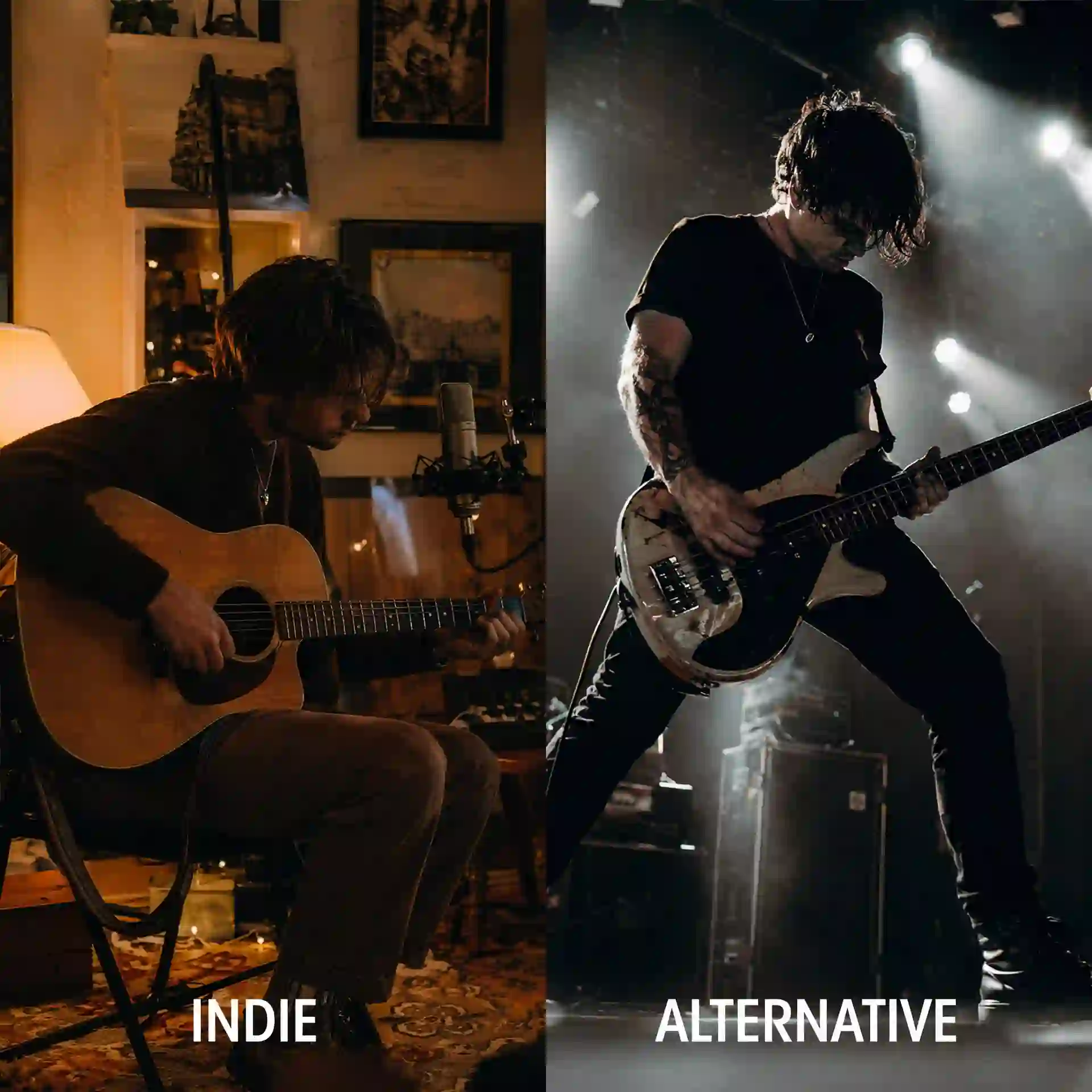 what is alternative music genre compared with indie music through differences in sonic behavior release culture emotional tone and creator prompt strategy