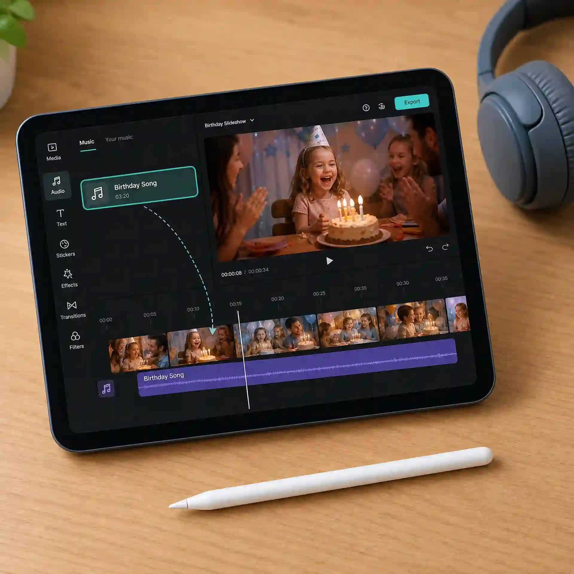 For birthday videos and slideshows